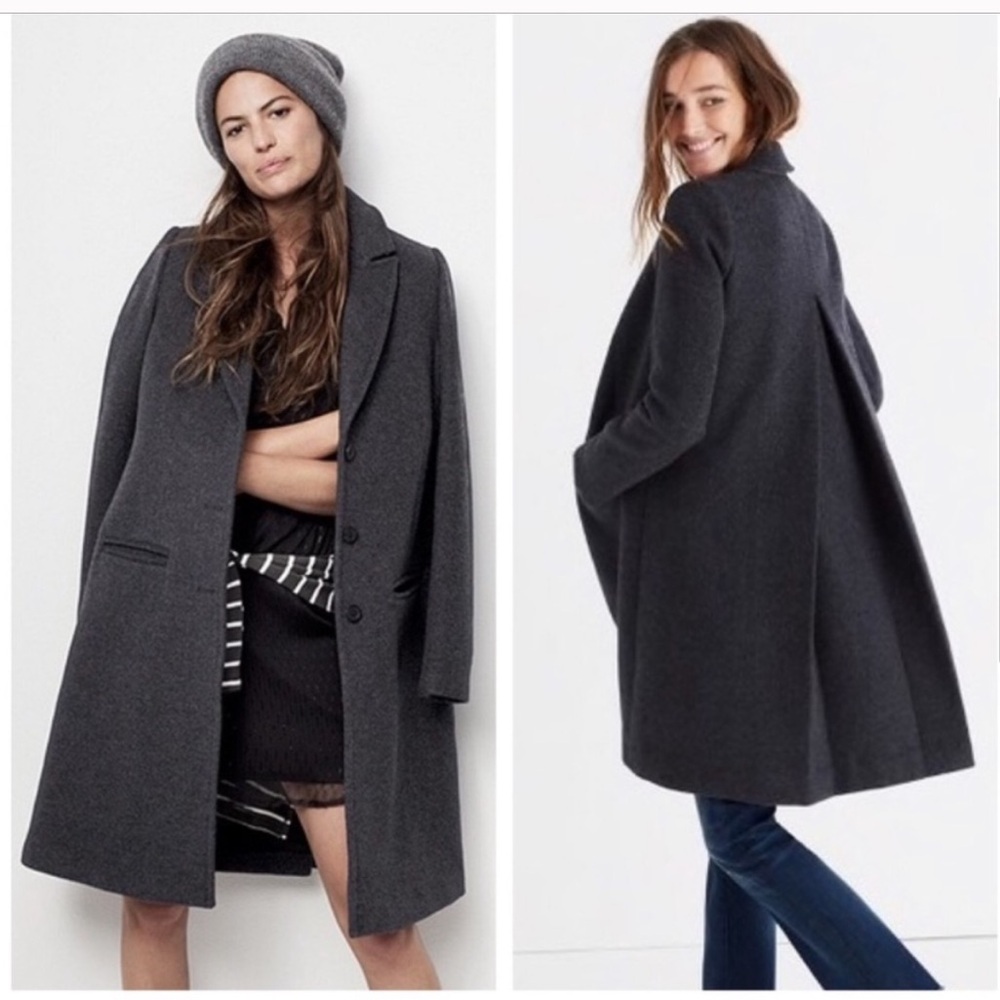 Madewell Teatro Gray Wool Swing Coat size 6